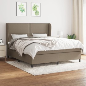 Box spring bed with taupe gray fabric mattress 180x200 cm by vidaXL, Beds and slatted bases - Ref: Foro24-3127905, Price: 641...