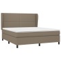 Box spring bed with taupe gray fabric mattress 180x200 cm by vidaXL, Beds and slatted bases - Ref: Foro24-3127905, Price: 629...