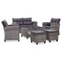 Garden furniture 6 pieces and cushions dark gray synthetic rattan by vidaXL, Outdoor sofas - Ref: Foro24-46150, Price: 548,21...