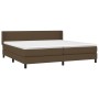 Cama box spring con colchón tela marrón oscuro 200x200 cm de vidaXL, Camas y somieres - Ref: Foro24-3129580, Precio: 576,15 €...