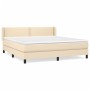 Cama box spring con colchón tela color crema 160x200 cm de vidaXL, Camas y somieres - Ref: Foro24-3129646, Precio: 528,82 €, ...