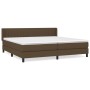 Cama box spring con colchón tela marrón oscuro 200x200 cm de vidaXL, Camas y somieres - Ref: Foro24-3129900, Precio: 538,99 €...