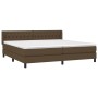 Cama box spring con colchón tela marrón oscuro 200x200 cm de vidaXL, Camas y somieres - Ref: Foro24-3129980, Precio: 594,98 €...