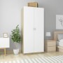 White and oak plywood wardrobe 90x52x200cm by vidaXL, Wardrobes - Ref: Foro24-800635, Price: 213,44 €, Discount: %