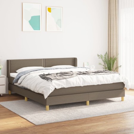 Cama box spring con colchón tela gris taupe 160x200 cm de vidaXL, Camas y somieres - Ref: Foro24-3130205, Precio: 509,57 €, D...