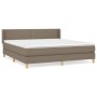 Cama box spring con colchón tela gris taupe 160x200 cm de vidaXL, Camas y somieres - Ref: Foro24-3130205, Precio: 506,65 €, D...