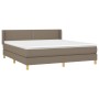 Cama box spring con colchón tela gris taupe 160x200 cm de vidaXL, Camas y somieres - Ref: Foro24-3130205, Precio: 506,65 €, D...