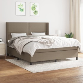 Box spring bed with taupe gray fabric mattress 180x200 cm by vidaXL, Beds and slatted bases - Ref: Foro24-3131373, Price: 634...