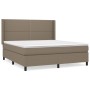 Box spring bed with taupe gray fabric mattress 180x200 cm by vidaXL, Beds and slatted bases - Ref: Foro24-3131373, Price: 623...