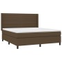 Cama box spring con colchón tela marrón oscuro 180x200 cm de vidaXL, Camas y somieres - Ref: Foro24-3131532, Precio: 631,68 €...