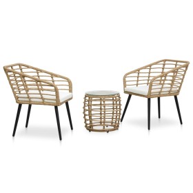 Garden set with 3-piece synthetic rattan table and chairs in oak color. by vidaXL, Garden sets - Ref: Foro24-48577, Price: 23...