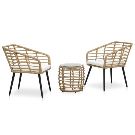 Garden set with 3-piece synthetic rattan table and chairs in oak color. by vidaXL, Garden sets - Ref: Foro24-48577, Price: 25...