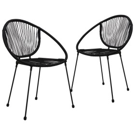 Garden chairs 2 units black PVC rattan by vidaXL, Garden chairs - Ref: Foro24-48566, Price: 194,99 €, Discount: %