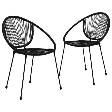 Garden chairs 2 units black PVC rattan by vidaXL, Garden chairs - Ref: Foro24-48566, Price: 194,60 €, Discount: %