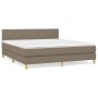 Cama box spring con colchón tela gris taupe 180x200 cm de vidaXL, Camas y somieres - Ref: Foro24-3140557, Precio: 534,51 €, D...