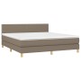 Cama box spring con colchón tela gris taupe 180x200 cm de vidaXL, Camas y somieres - Ref: Foro24-3140557, Precio: 534,51 €, D...