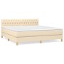 Box spring bed with cream fabric mattress 180x200 cm by vidaXL, Beds and slatted bases - Ref: Foro24-3140878, Price: 552,78 €...