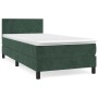 Box spring bed with dark green velvet mattress 100x200 cm by vidaXL, Beds and slatted bases - Ref: Foro24-3141170, Price: 344...