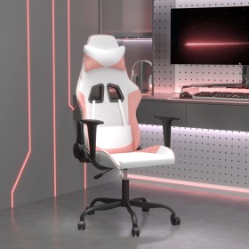 Silla gaming cuero sintético blanco y rosa de vidaXL, Sillones para videojuegos - Ref: Foro24-3143650, Precio: 126,35 €, Desc...