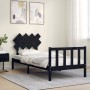 Black solid wood bed frame with headboard by vidaXL, Beds and slatted bases - Ref: Foro24-3193435, Price: 122,42 €, Discount: %