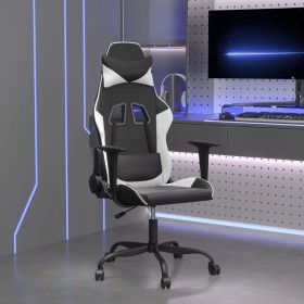 Schwarz-weißer Gaming-Stuhl aus Kunstleder von vidaXL, Gaming-Stühle - Ref: Foro24-3143646, Preis: 121,99 €, Rabatt: %