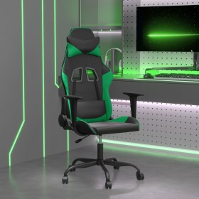 Black and green synthetic leather gaming chair by vidaXL, Gaming chairs - Ref: Foro24-3143644, Price: 121,99 €, Discount: %