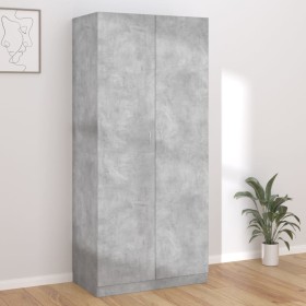 Armario de madera contrachapada gris hormigón 90x52x200 cm de vidaXL, Armarios roperos - Ref: Foro24-800634, Precio: 161,34 €...