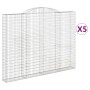 Gabion baskets 5 pcs arc shape iron 300x30x220/240 cm by vidaXL, Pots and planters - Ref: Foro24-3146632, Price: 924,75 €, Di...