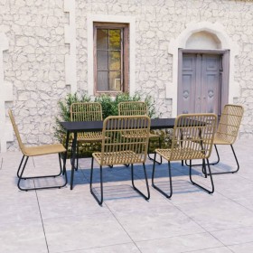 7-piece synthetic rattan and glass garden dining set by vidaXL, Garden sets - Ref: Foro24-3060234, Price: 848,22 €, Discount: %