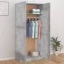 Armario de madera contrachapada gris hormigón 90x52x200 cm de vidaXL, Armarios roperos - Ref: Foro24-800634, Precio: 161,34 €...