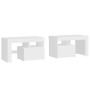 Bedside tables with LED lights 2 pcs white 70x36.5x40cm by vidaXL, Nightstands - Ref: Foro24-3152770, Price: 132,45 €, Discou...