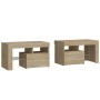 Bedside tables with LED lights 2 pcs Sonoma oak 70x36.5x40cm by vidaXL, Nightstands - Ref: Foro24-3152772, Price: 94,68 €, Di...