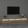 TV cabinet with LED lights Sonoma oak 240x35x40 cm by vidaXL, TV Furniture - Ref: Foro24-3152764, Price: 156,49 €, Discount: %