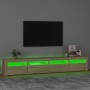 TV cabinet with LED lights Sonoma oak 240x35x40 cm by vidaXL, TV Furniture - Ref: Foro24-3152764, Price: 156,49 €, Discount: %