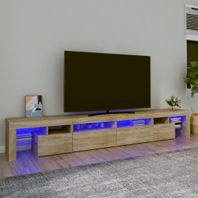 Mueble de TV con luces LED roble Sonoma 260x36,5x40 cm de vidaXL, Muebles TV - Ref: Foro24-3152820, Precio: 164,99 €, Descuen...