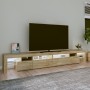 Mueble de TV con luces LED roble Sonoma 260x36,5x40 cm de vidaXL, Muebles TV - Ref: Foro24-3152820, Precio: 175,92 €, Descuen...