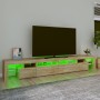 Mueble de TV con luces LED roble Sonoma 260x36,5x40 cm de vidaXL, Muebles TV - Ref: Foro24-3152820, Precio: 175,92 €, Descuen...