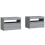 Bedside tables with LED lights 2 pcs sonoma gray 60x35x40 cm by vidaXL, Nightstands - Ref: Foro24-3152829, Price: 84,55 €, Di...