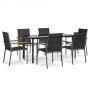 Garden dining set 7 pieces steel and black textilene by vidaXL, Garden sets - Ref: Foro24-3187046, Price: 505,99 €, Discount: %