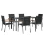 Garden dining set 7 pieces steel and black textilene by vidaXL, Garden sets - Ref: Foro24-3187046, Price: 505,99 €, Discount: %