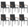 Garden dining set 7 pieces steel and black textilene by vidaXL, Garden sets - Ref: Foro24-3187046, Price: 505,99 €, Discount: %