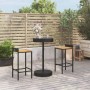 Bartisch und Gartenhocker 3 Stück Akazienholz PE Rattan schwarz von vidaXL, Gartensets - Ref: Foro24-3187714, Preis: 194,91 €...