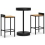 Bar table and garden stools 3 pieces acacia wood PE rattan black by vidaXL, Garden sets - Ref: Foro24-3187714, Price: 195,99 ...