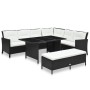 Set de muebles de jardín 3 pzas y cojines ratán sintético negro de vidaXL, Conjuntos de jardín - Ref: Foro24-48154, Precio: 6...