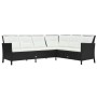 Set de muebles de jardín 3 pzas y cojines ratán sintético negro de vidaXL, Conjuntos de jardín - Ref: Foro24-48154, Precio: 6...