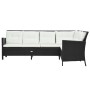 Set de muebles de jardín 3 pzas y cojines ratán sintético negro de vidaXL, Conjuntos de jardín - Ref: Foro24-48154, Precio: 6...