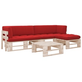 4-piece pallet furniture and impregnated pine wood cushions by vidaXL, Garden sets - Ref: Foro24-3066823, Price: 265,95 €, Di...