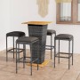 5-piece garden bar furniture set and gray PE rattan cushions by vidaXL, Garden sets - Ref: Foro24-3064851, Price: 267,22 €, D...