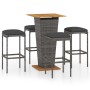 5-piece garden bar furniture set and gray PE rattan cushions by vidaXL, Garden sets - Ref: Foro24-3064851, Price: 267,22 €, D...