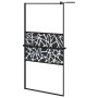 Shower screen with ESG glass shelf and black aluminum 100x195cm by vidaXL, Shower walls and screens - Ref: Foro24-3185476, Pr...